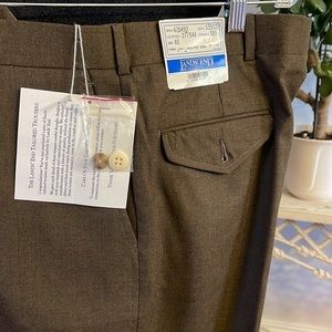 NWT Lands End 100% wool pants chocolate brown 40 32